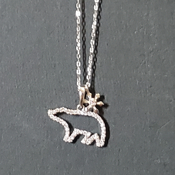 STERLING MAMA POLAR BEAR NECKLACE - Picture 1 of 2